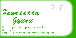 henrietta gyuru business card